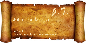 Juha Terézia névjegykártya